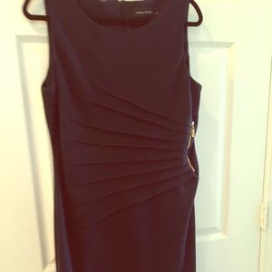 Navy sleeveless work dress